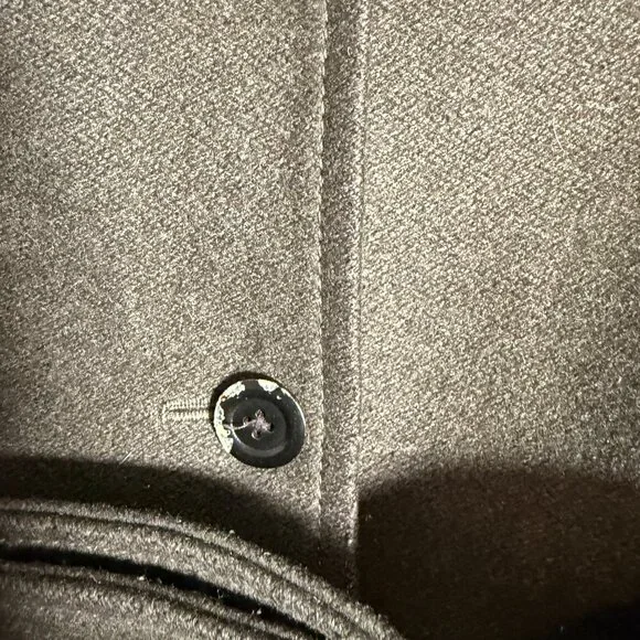 Banana Republic Green Wool Mid Length Coat Military Belted Classic S - Picture 13 of 14